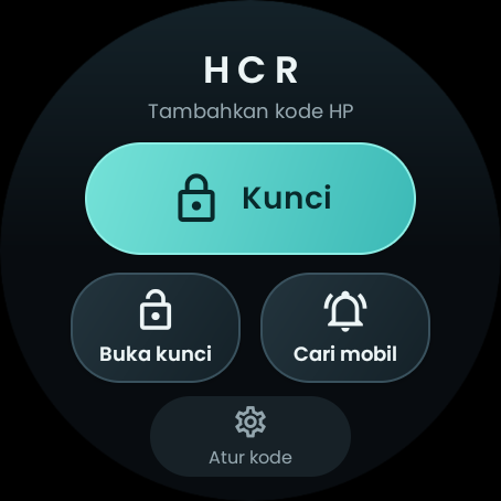 Screenshot HCR Watch pada layar bundar